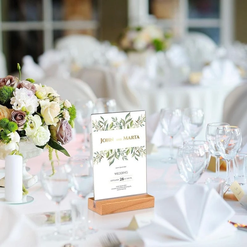 T - Shape Beech Acrylic Table Card suppliers